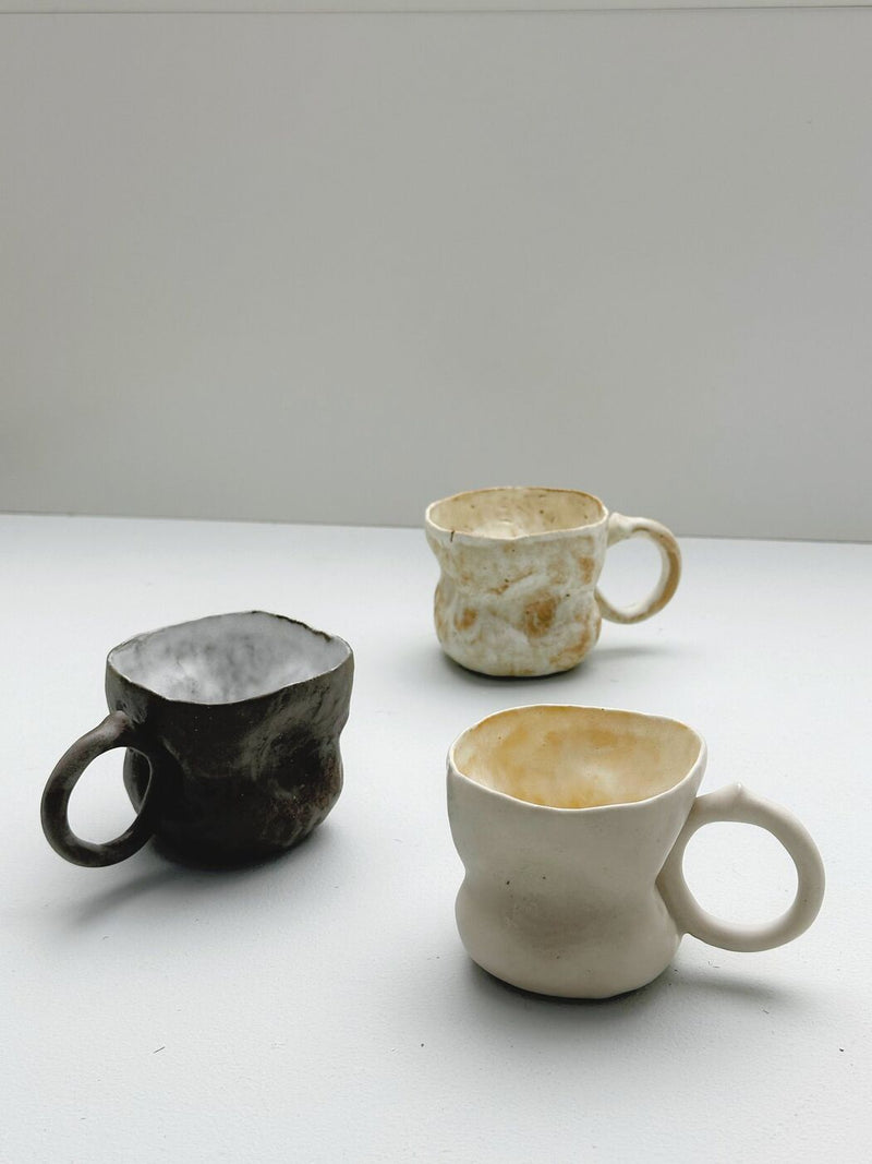 Melon Ridge Cup No. 2, White, speckled yellow inside